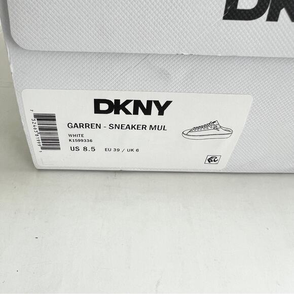 New DKNY Garren Sneaker Slip-On Mule Shoes Women’s SIZE 8.5 White Silver Glitter - Picture 11 of 11